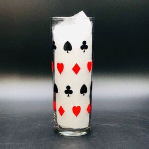 60s Dominion Glass Company Highball Poker Card Suits - SINGLE - Retro Casino
